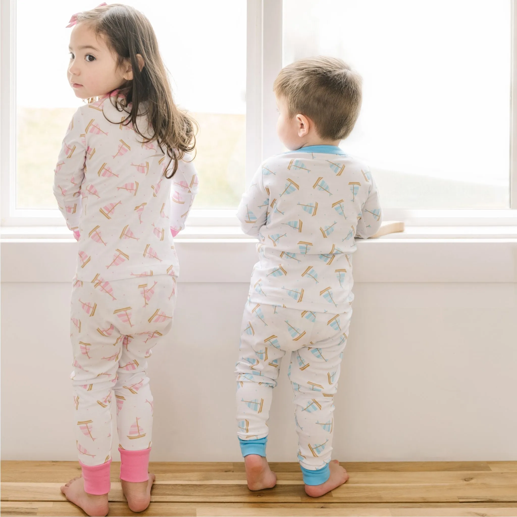 Tiny Sailboat Long Pajama - Blue