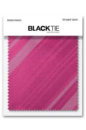 Watermelon Striped Satin Fabric Swatch