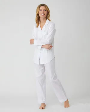 Women's Cotton Jacquard Pajamas - White
