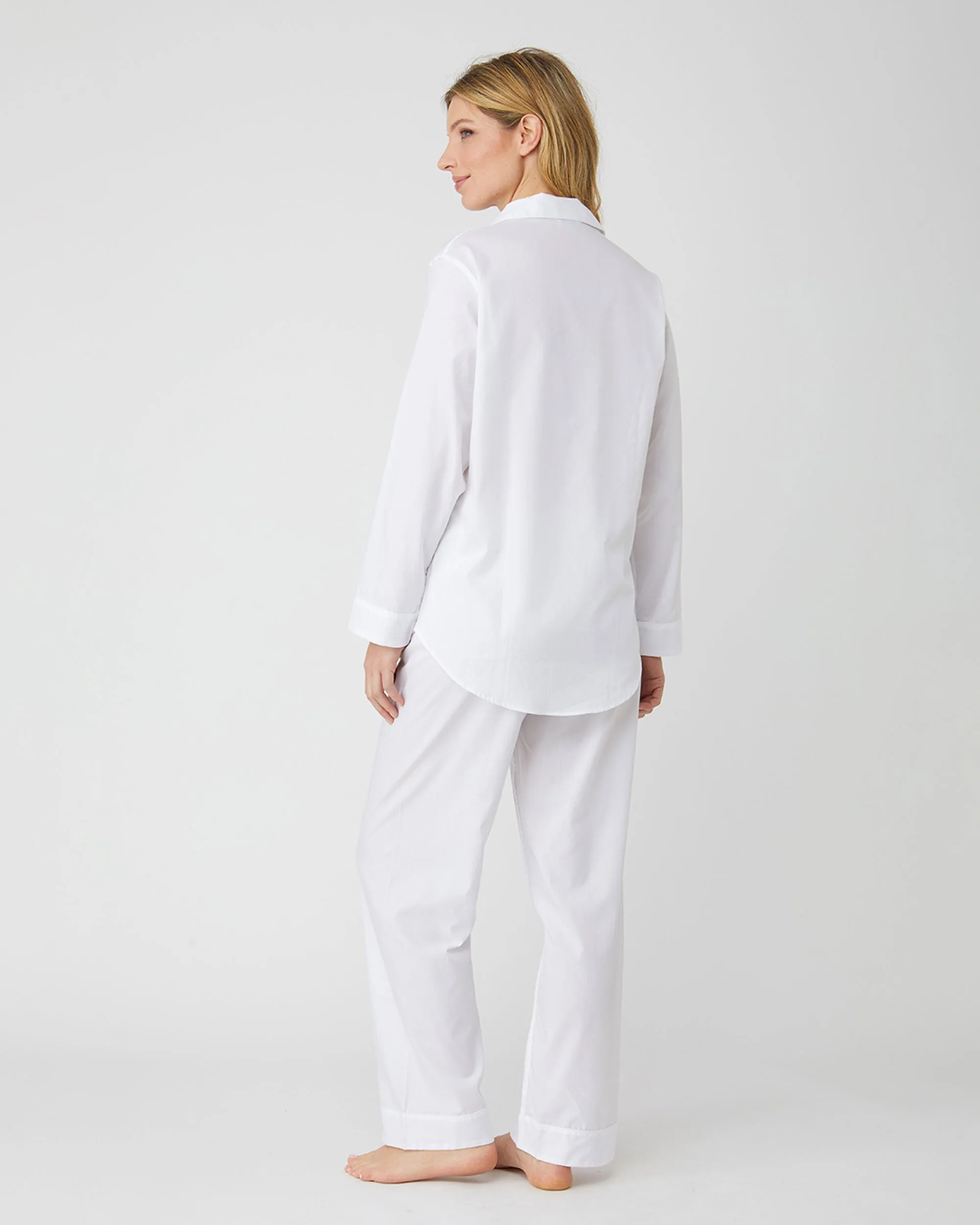Women's Cotton Jacquard Pajamas - White