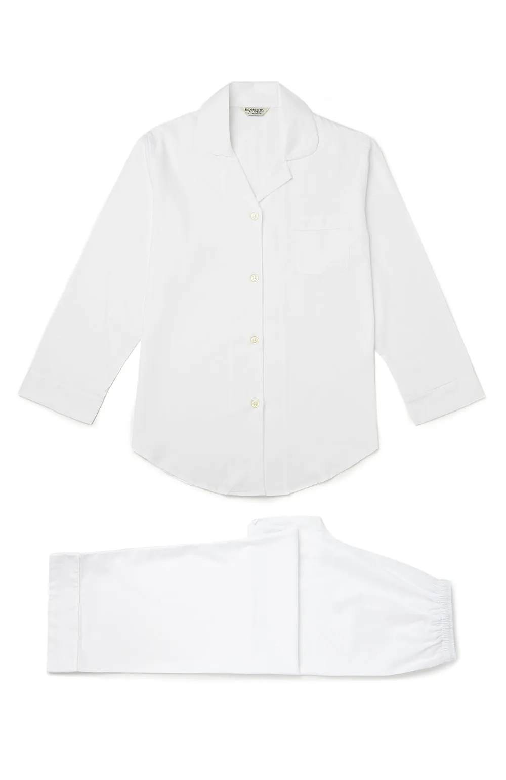 Women's Cotton Jacquard Pajamas - White