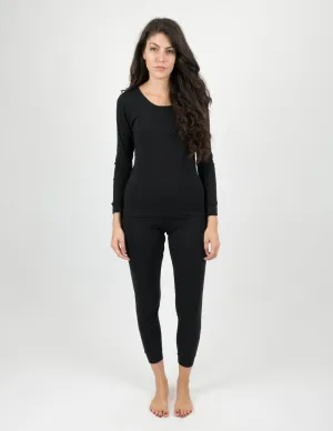 Women's Solid Black Pajamas
